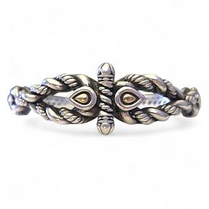 John Hardy JAI RETIRED Lotus Twisted Cuff 14K and Sterling Silver  925 Retired